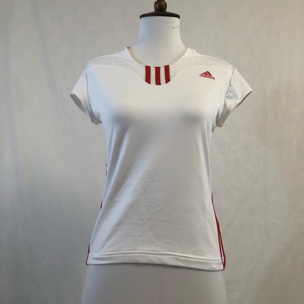 Adidas White Cap Sleeve Athletic Top